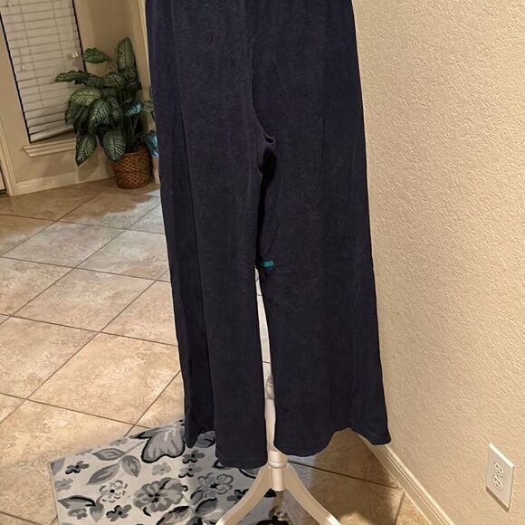 Suzie Kondi Women's Size S Pull On Terry Flare Lounge Pants Navy Blue New Flawed - Picture 5 of 10